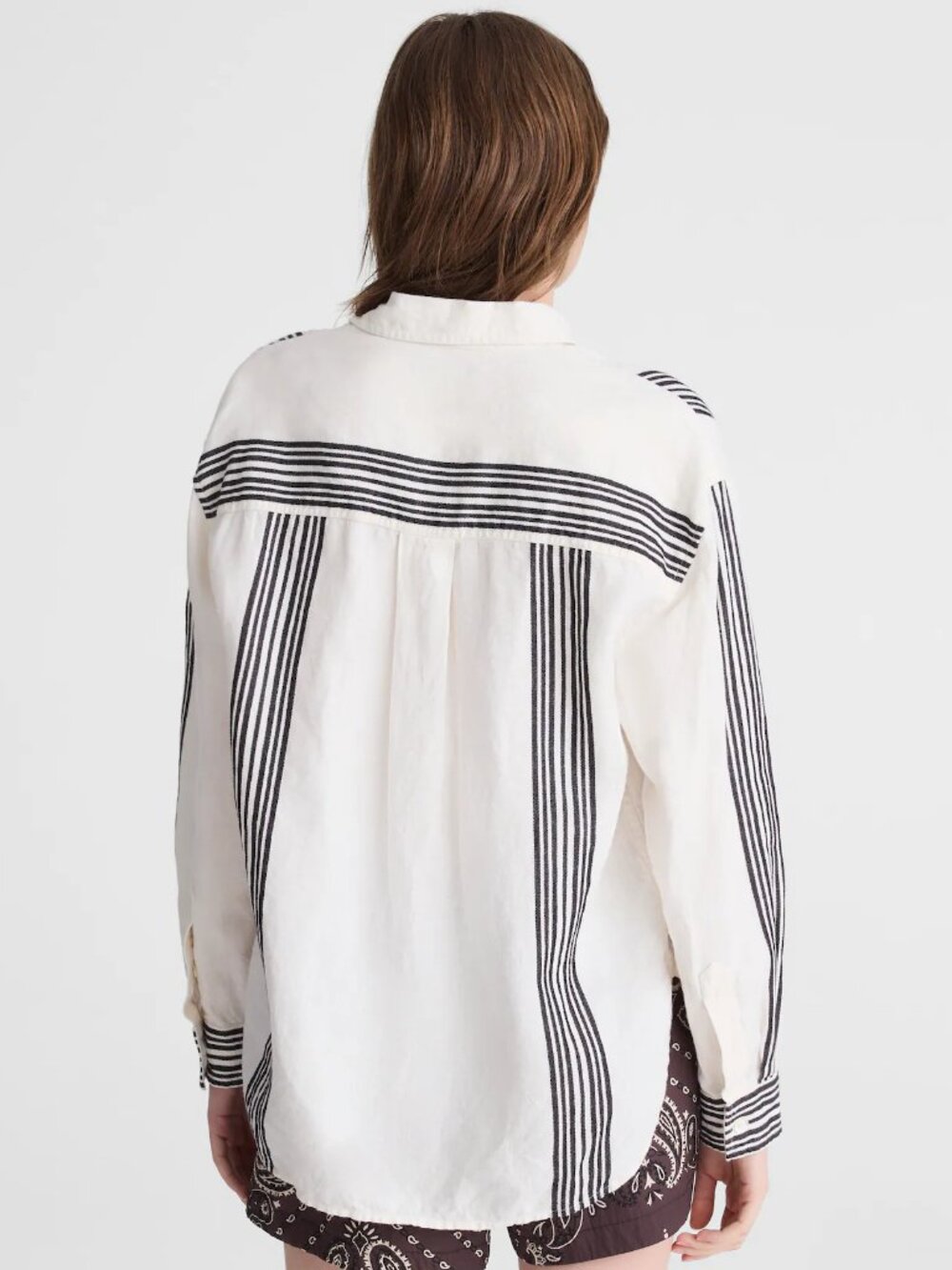 NWT 👔 Madewell Buttondown - The Easy Shirt in Linen Blend (Striped) - Picture 4 of 6